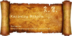 Kazinczy Nikola névjegykártya